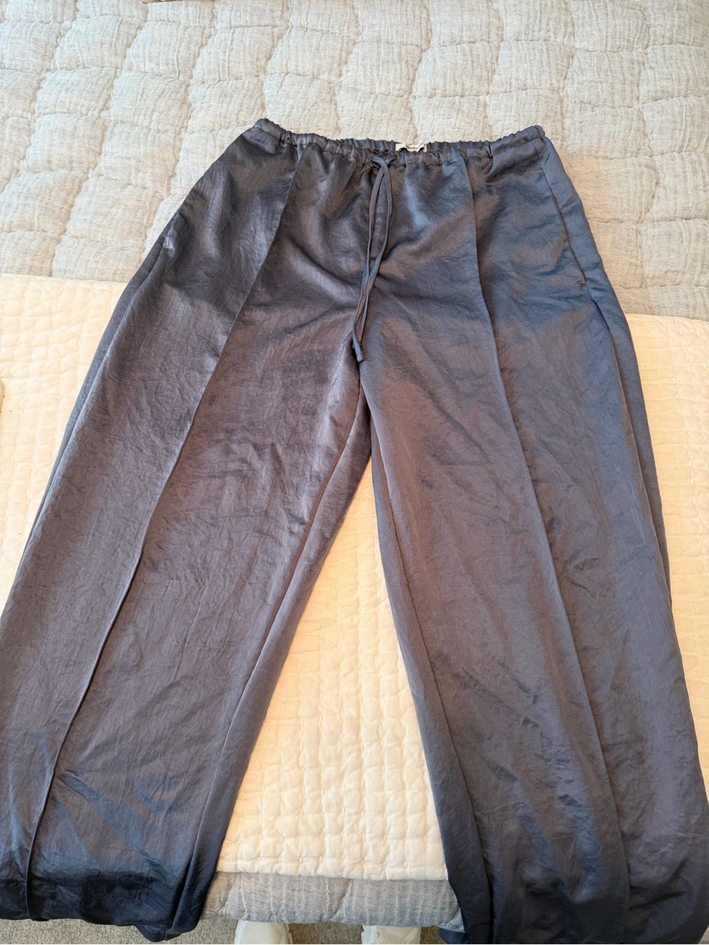 Madewell Women’s Satin Drawstring Wide-Leg Pants
